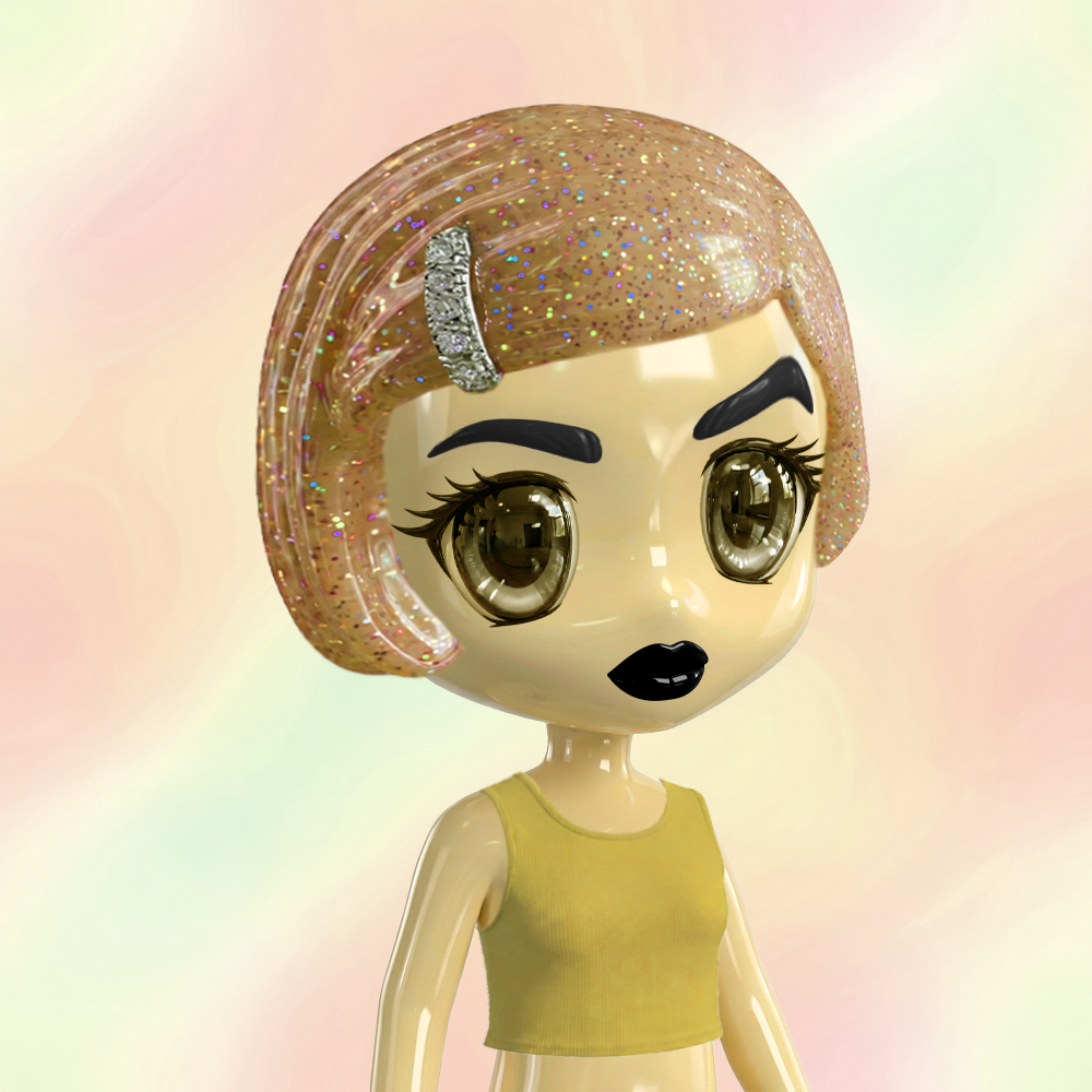 Aqua Lumi lookbook doll in chrome styling