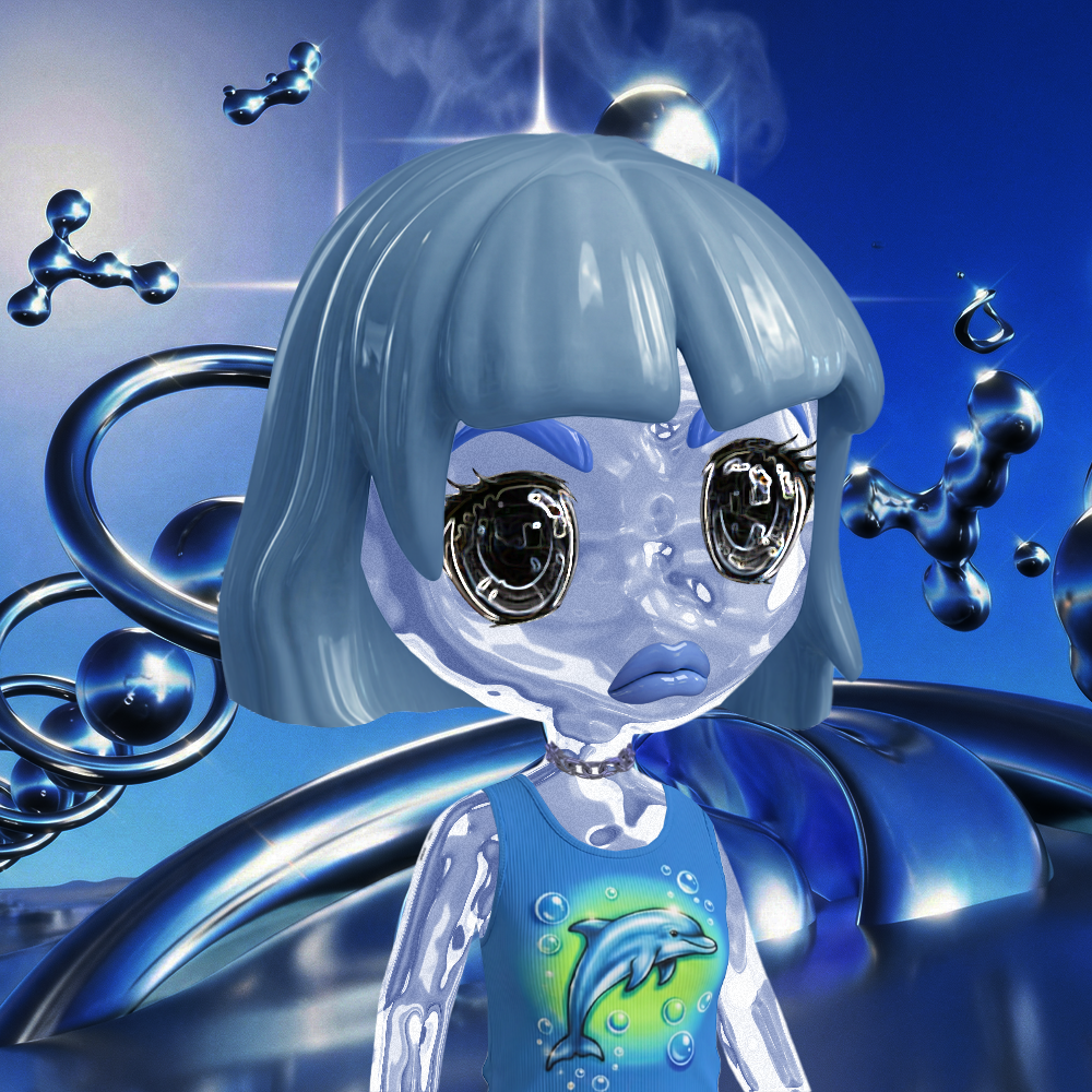 Aqua Lumi lookbook doll in liquid styling
